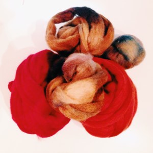 dyed roving wool from Shades of Narnia