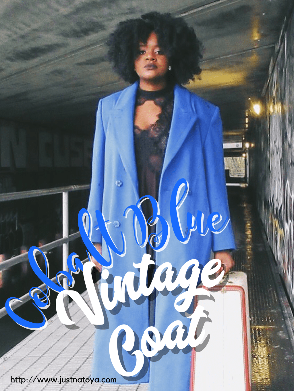 Vintage Fashion: Cobalt Blue London Fog Coat and Mcbrine&nbsp;Luggage