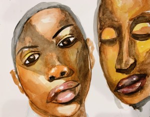 natoya ellis, natoya ellis artist, watercolor,watercolour, watercolour artist, watercolor artist, watercolorist, watercolourist, black artist, transgender, lgbtq, cis gender, art practice, black woman art, painting, painting of the day, canadian artist, sunday best,